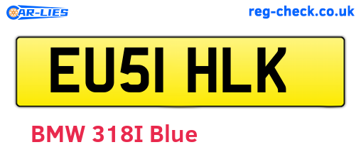 EU51HLK are the vehicle registration plates.