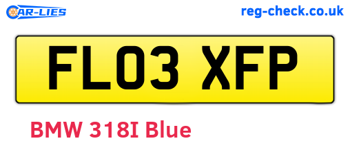 FL03XFP are the vehicle registration plates.
