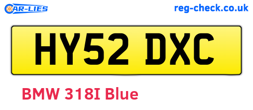 HY52DXC are the vehicle registration plates.