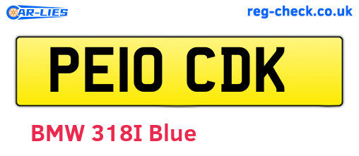 PE10CDK are the vehicle registration plates.