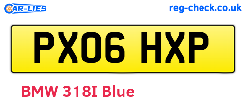 PX06HXP are the vehicle registration plates.