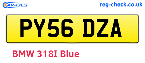 PY56DZA are the vehicle registration plates.