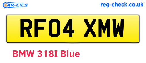 RF04XMW are the vehicle registration plates.