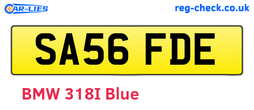 SA56FDE are the vehicle registration plates.