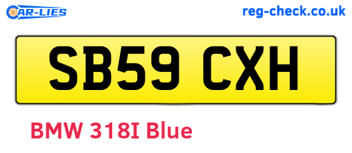 SB59CXH are the vehicle registration plates.