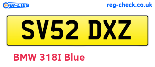 SV52DXZ are the vehicle registration plates.