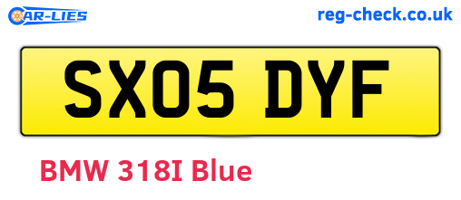 SX05DYF are the vehicle registration plates.