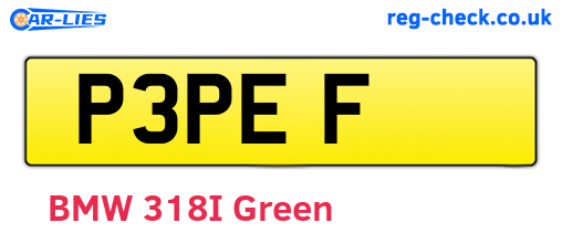 P3PEF are the vehicle registration plates.