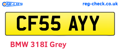 CF55AYY are the vehicle registration plates.