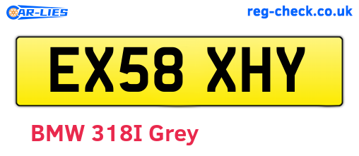 EX58XHY are the vehicle registration plates.