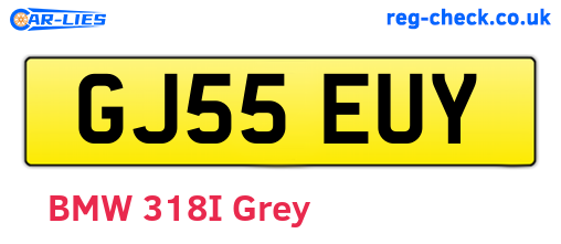 GJ55EUY are the vehicle registration plates.