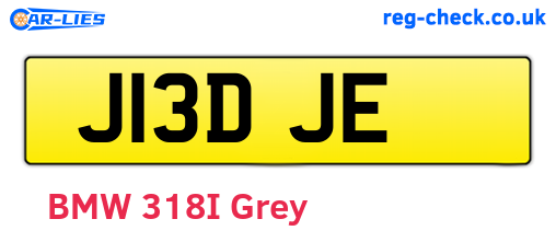 J13DJE are the vehicle registration plates.