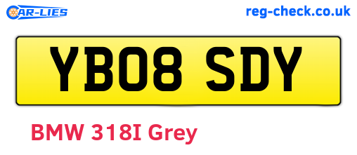 YB08SDY are the vehicle registration plates.