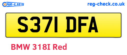 S371DFA are the vehicle registration plates.