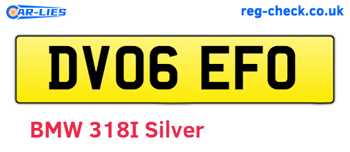 DV06EFO are the vehicle registration plates.