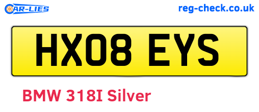 HX08EYS are the vehicle registration plates.