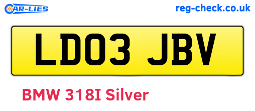 LD03JBV are the vehicle registration plates.