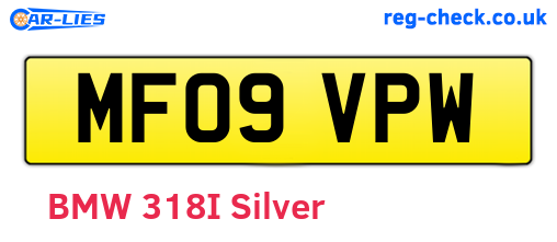MF09VPW are the vehicle registration plates.
