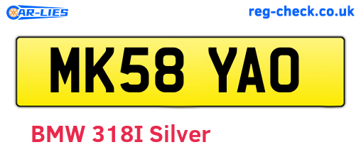 MK58YAO are the vehicle registration plates.