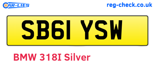 SB61YSW are the vehicle registration plates.