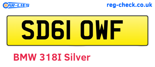 SD61OWF are the vehicle registration plates.