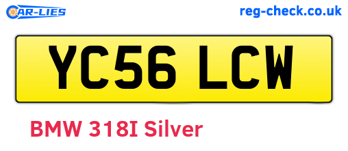 YC56LCW are the vehicle registration plates.