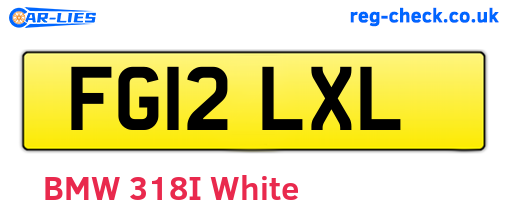 FG12LXL are the vehicle registration plates.