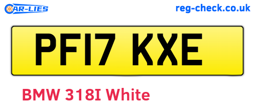 PF17KXE are the vehicle registration plates.