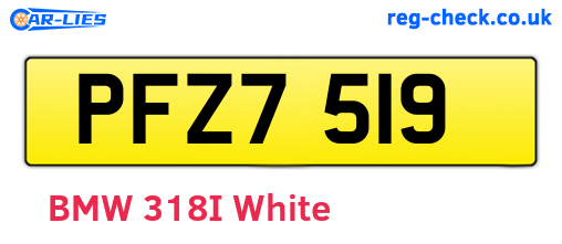 PFZ7519 are the vehicle registration plates.