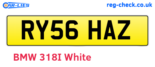 RY56HAZ are the vehicle registration plates.