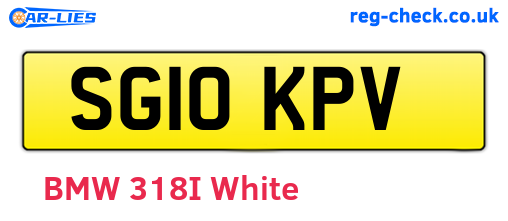 SG10KPV are the vehicle registration plates.