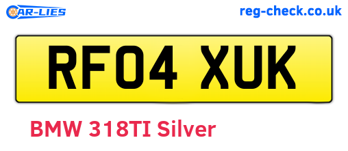 RF04XUK are the vehicle registration plates.