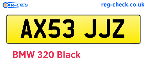 AX53JJZ are the vehicle registration plates.