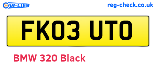 FK03UTO are the vehicle registration plates.