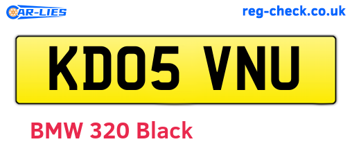 KD05VNU are the vehicle registration plates.