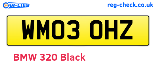 WM03OHZ are the vehicle registration plates.