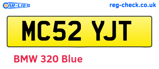 MC52YJT are the vehicle registration plates.