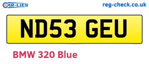 ND53GEU are the vehicle registration plates.