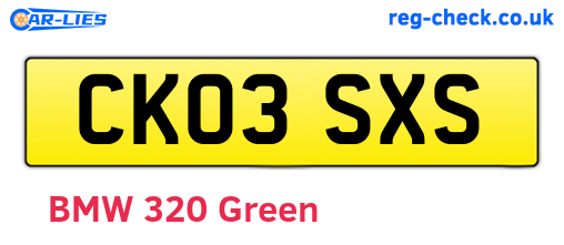 CK03SXS are the vehicle registration plates.