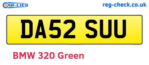 DA52SUU are the vehicle registration plates.