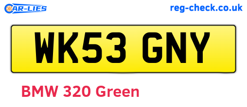 WK53GNY are the vehicle registration plates.