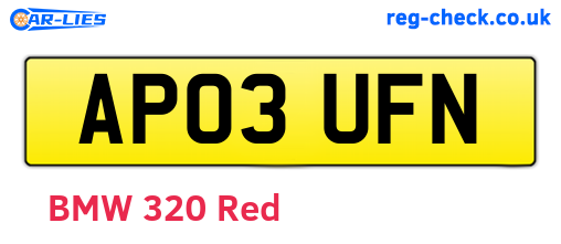 AP03UFN are the vehicle registration plates.