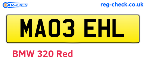 MA03EHL are the vehicle registration plates.