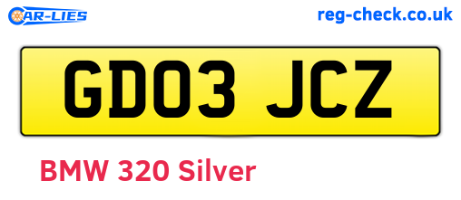 GD03JCZ are the vehicle registration plates.
