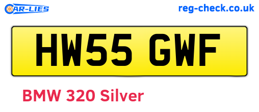 HW55GWF are the vehicle registration plates.