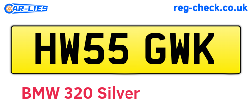 HW55GWK are the vehicle registration plates.