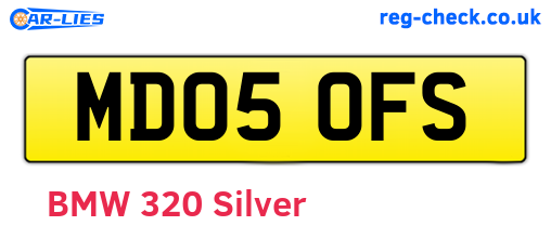 MD05OFS are the vehicle registration plates.