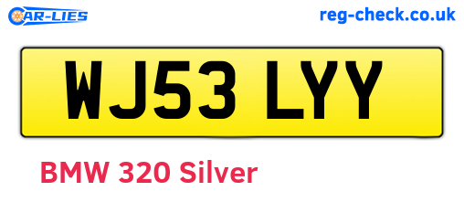WJ53LYY are the vehicle registration plates.