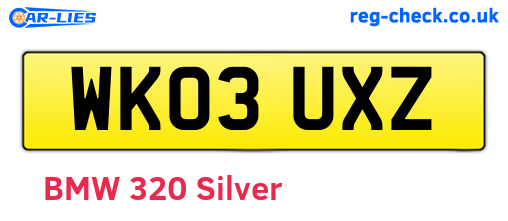 WK03UXZ are the vehicle registration plates.