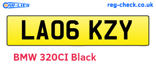 LA06KZY are the vehicle registration plates.